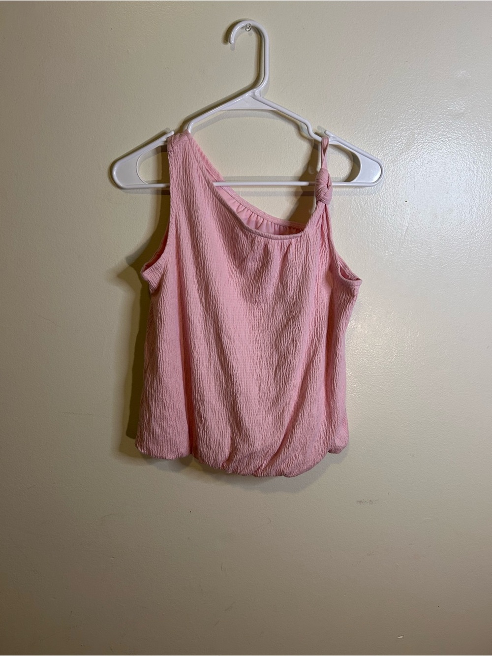 Cat & Jack Pink One-Shoulder Knot Tank Top - Women 14